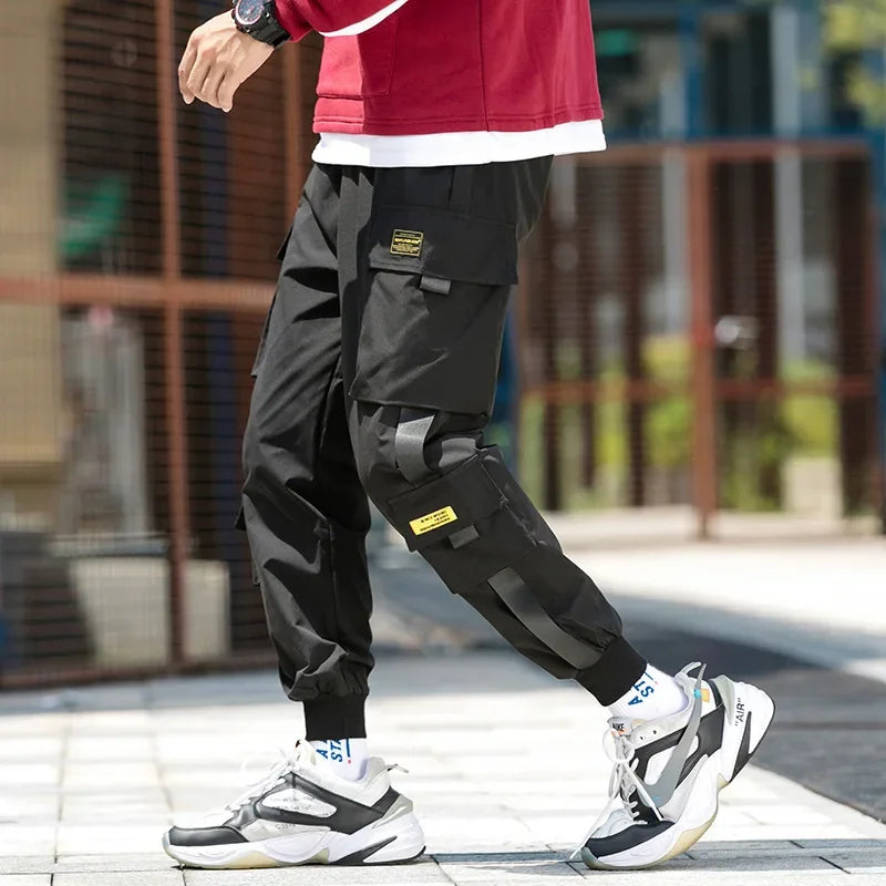 Mens Summer Army Green Loose Pant Joggers Pants Men Cargo Pants Hip Hop Casual Pockets Sweatpants Male Fashion Trousers