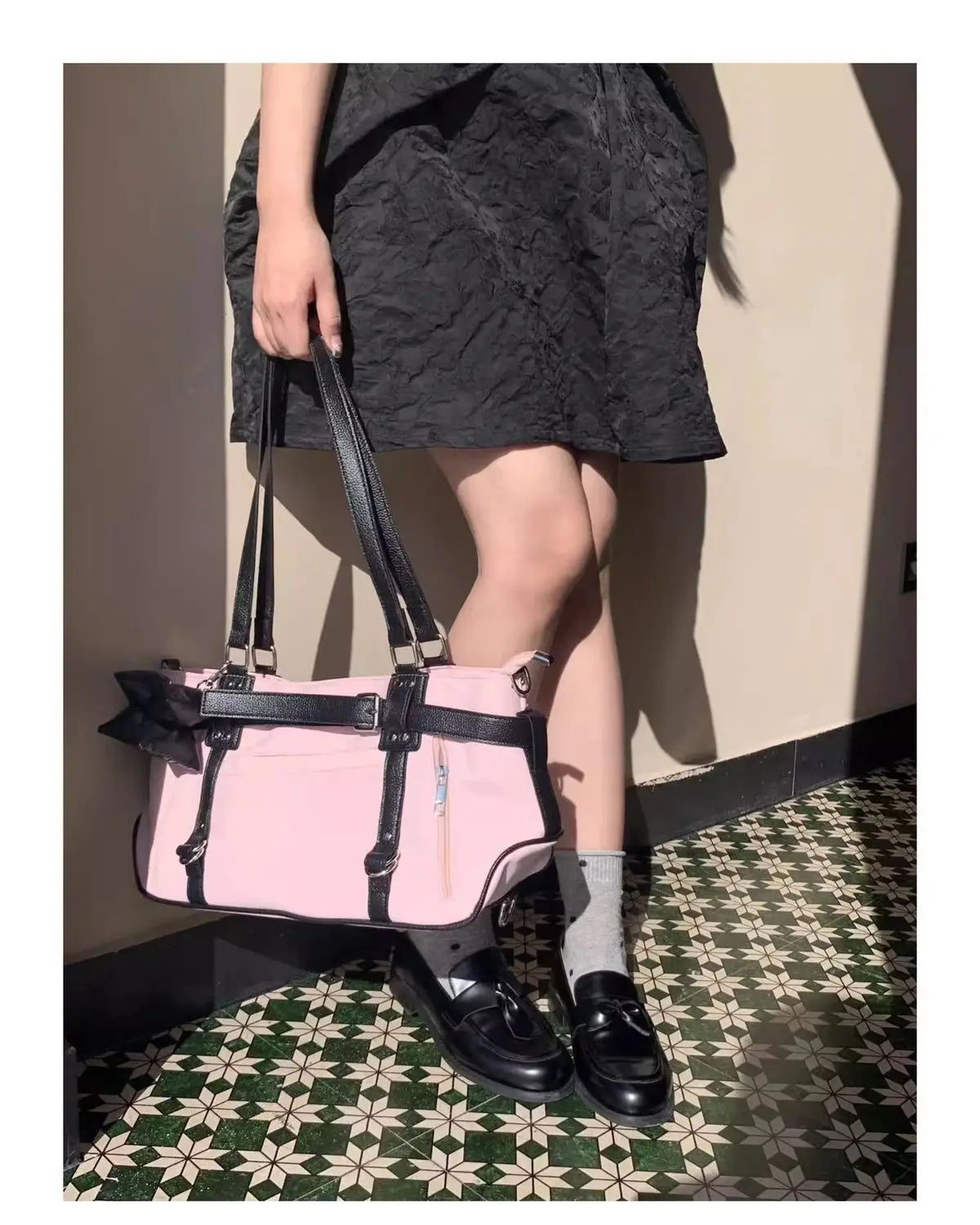 Korean Cute Harajuku Style Y2k Large Capacity Handbag Shoulder Bags Nylon Waterproof Cloth Commuter Storage Bags Women's Bag