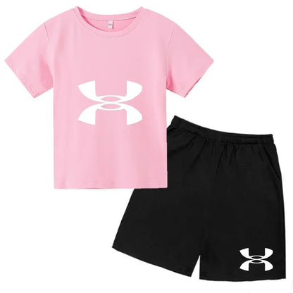 2-13Y Kids Spring & Autumn Casual Cartoon & Letter Print 2-Piece Set Hoodie & Jogging Pants Tracksuit Outfits for Boys & Girls