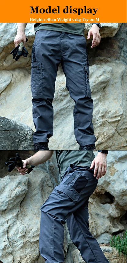 Tactical Work Pants Men Outdoor Cargo Trousers Multi-pocket Waterproof Field Combat Pant Autumn Spring Workwear Hiking Trousers