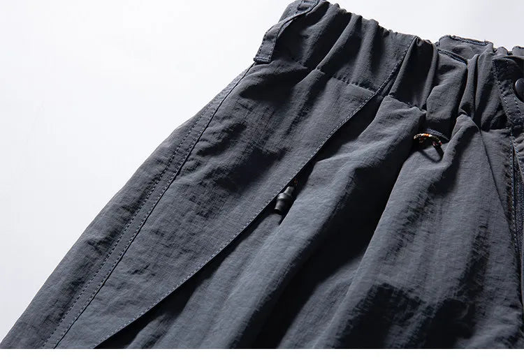 Mens Womens Spring Summer Lightweight Quick Dry Baggy Loose Paratrooper Cargo Pants Outdoor Techwear Multi Pocket Streetwear
