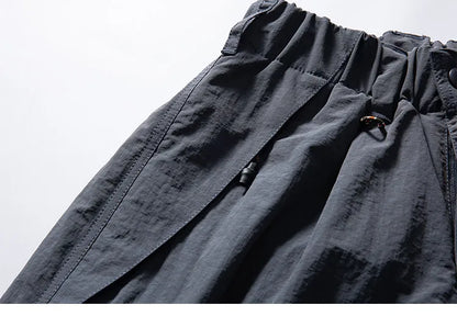 Mens Womens Spring Summer Lightweight Quick Dry Baggy Loose Paratrooper Cargo Pants Outdoor Techwear Multi Pocket Streetwear