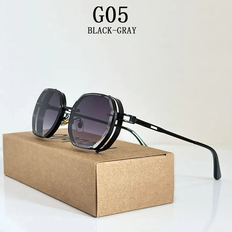 2024 Steampunk Sunglasses For Men Fashionable Square Punk Fashion Glasses Designer Sunglasses Women Trendy Gafas De Sol Hombre