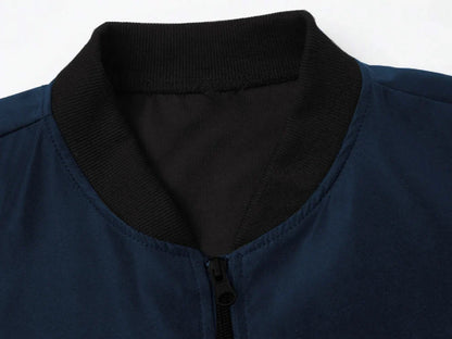 Men's Plain Light Jacket, Outdoor Sports and Leisure Stand-Up Collar Top, Baseball Jacket with Zipper and Elastic Hem, Windproof, Wear-Resistant, Comfortable and High-Quality Fabric, Suitable for Home Leisure, Work Clothing t