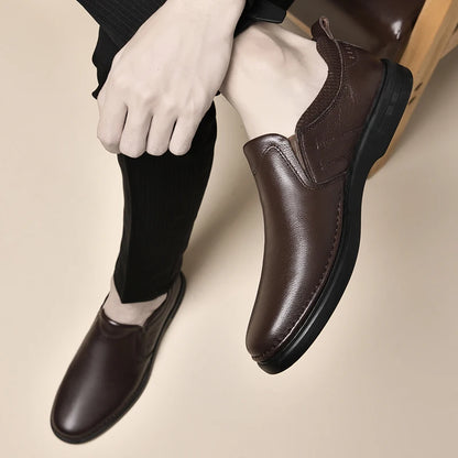 Genuine Leather for Men Business Shoes Stylish Male Comfortable Flats All-match Male Driving Shoes Classic Men Shoes for Wedding