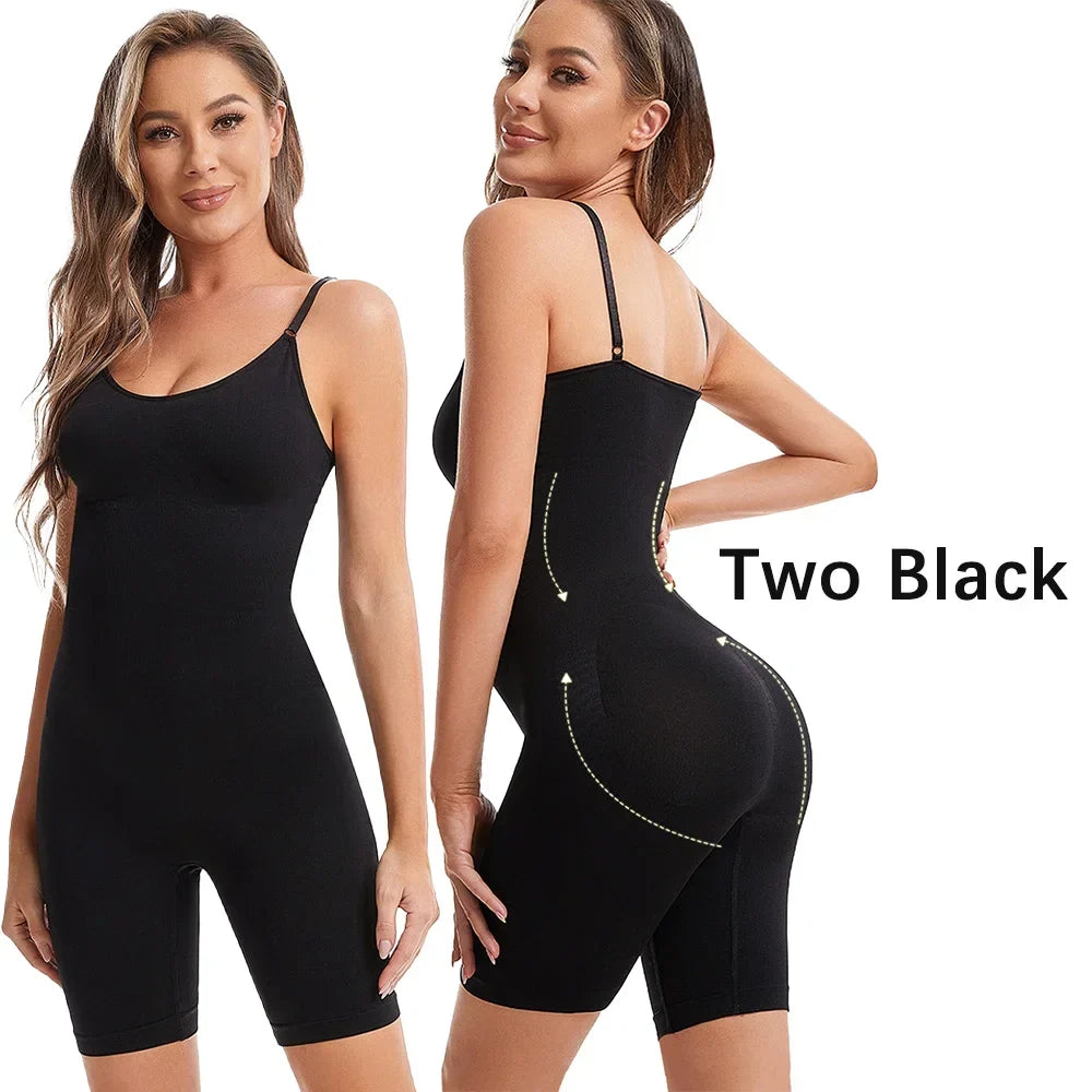 Seamless Women Bodysuit Butt Lifter Shapewear Waist Trainer Body Shaper Strappy-Back Chest Enhancing Corrective Underwear Corset