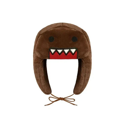 Autumn/Winter Outdoor New Cartoon Embroidered Windproof Ear Flaps Double Lining Cotton Warm Coral Fleece Lei Feng Hat
