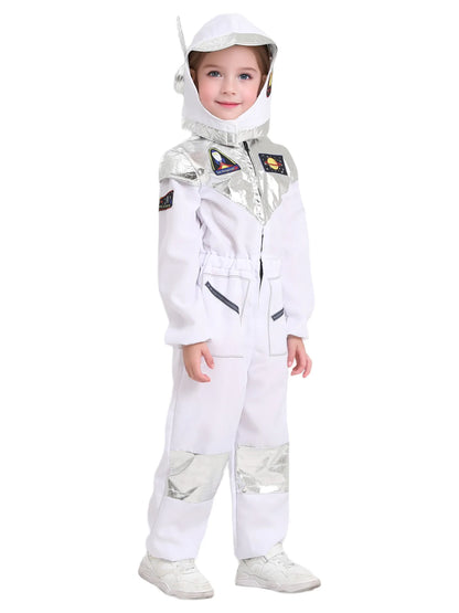 Deluxe Boys Girls White Space Astronaut Costume Suitable For Book Week Halloween Carnival Out Space Themed Party Kids Costumes