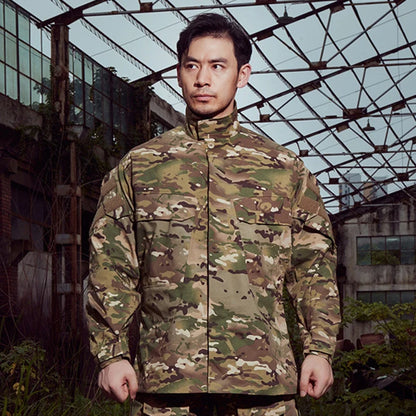 Men's Field Camouflage Clothing Tactical Combat Training Uniform Outdoor Hunting Camping Camo Long Sleeved Windbreaker Coat