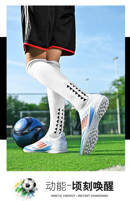 Without-Lace Mens Soccer Shoes f50 SLIP-ON Non-Slip Turf Soccer Cleats TF BOYS FG Training Football Boots Chuteira Campo 35-45