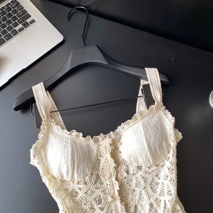 Lace Embroidery Vacation Camisole Summer 2026 Women Ins Sensual Gentle Versatile Top French Hollow Out Casual Tank Top