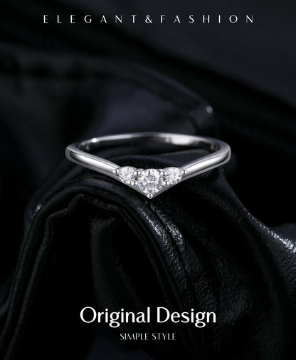 Simple Eternity Moissanite Ring 925 Sterling Silver Sparkling Simple Thin Wedding Band Rings For Women Fine Jewelry Gift