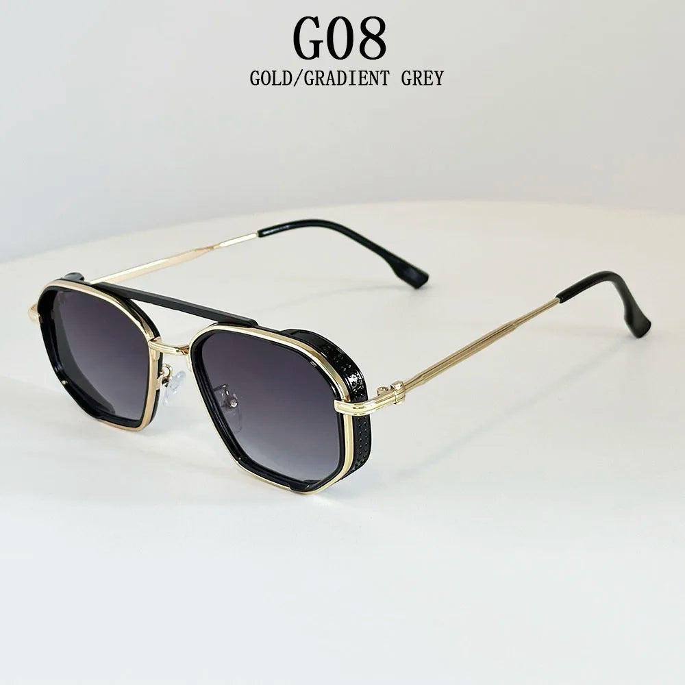 Vintage New Square Sunglass Men Fashion Steampunk Sunglasses Women 2025 Retro Glasses Gafas De Sol Hombre Lunette Soleil Femme