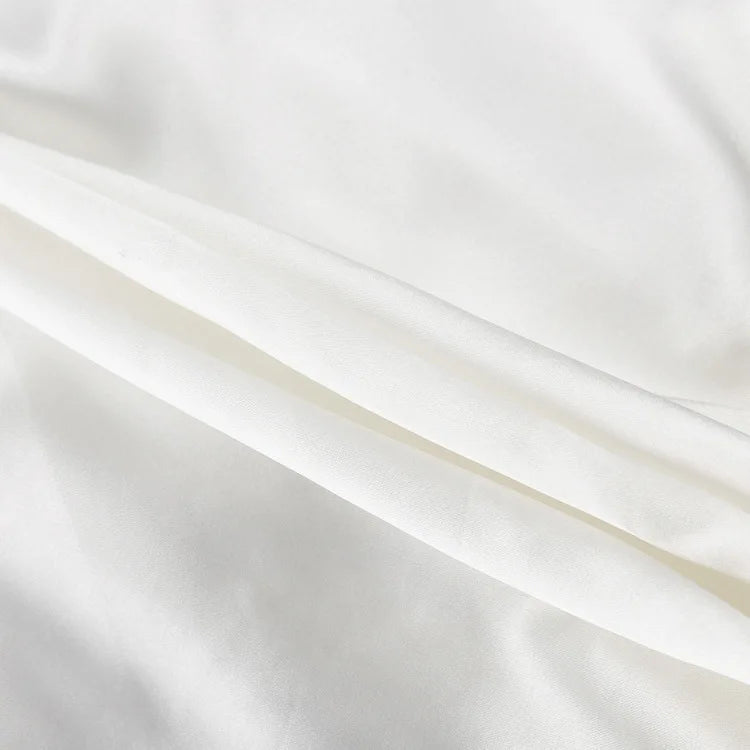 Elegant Female Casual Satin Mini Skirt Women Korean Fashion High Waist A-line Vintage White Balloon Skirt