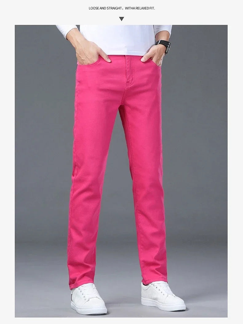 New Autumn Stretch Jeans Men's Clothing Slim Fashion Comfortable Hip-hop High Streetwear Male Elasticity Denim Trousers