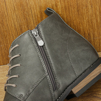 Men's Comfortable Ankle Leather Boots Men's Fashion Brand