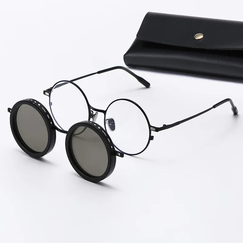 High Quality Magnetic Clip ND9 Rotating Adjustable Dimming Polarized Sunglasses Prescription Available Fishing Shades UV400