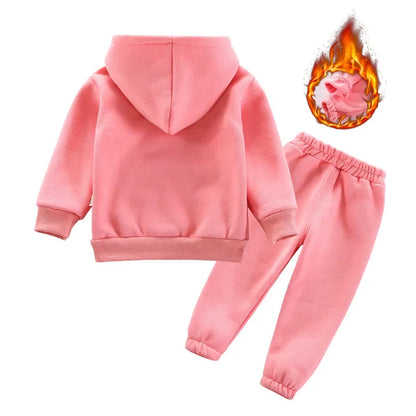 New Autumn Winter Fashion Baby Girls Clothes Children Boys Thicken Hoodies Pants 2Pcs/Set Toddler Sports Costume Kids Tracksuits