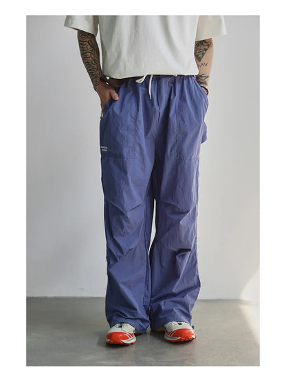 Men's Summer Outdoor Quick Dry Pants Loose Straight Leg Joggers Casual Hiking Trousers Unisex Breathable Streetwear Asian Size