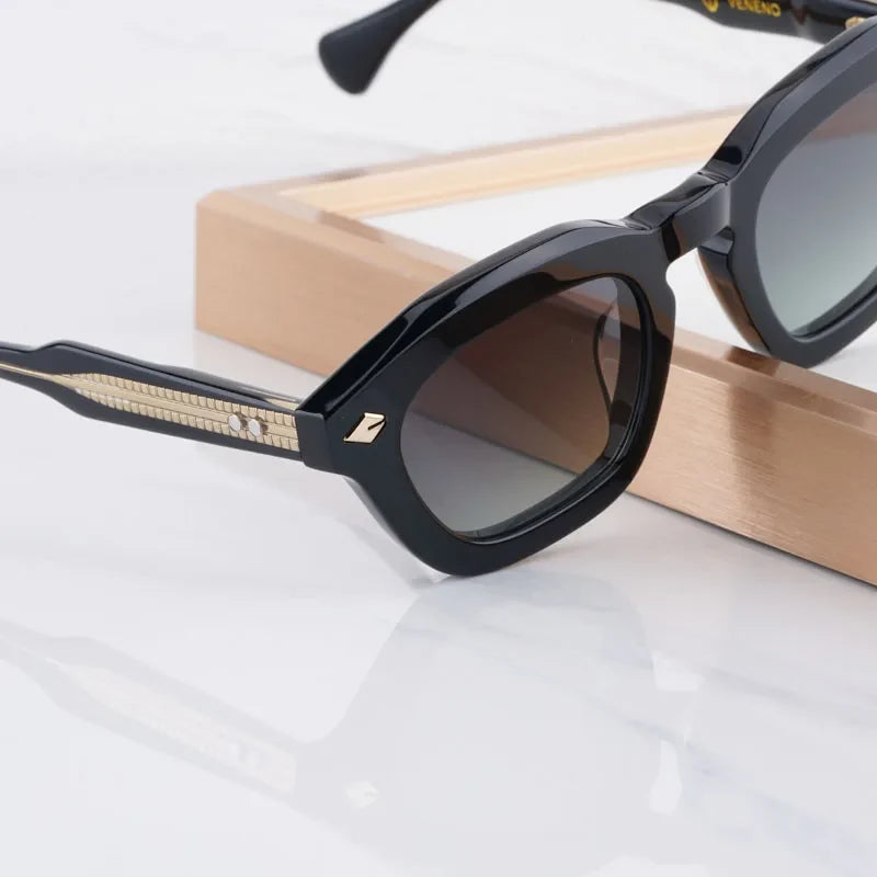 New Arrivals Square Handmade Sunglasses Thick Acetate Luxury Brand Design High Street A+Quality UV400 Outdoor VENENO with Case