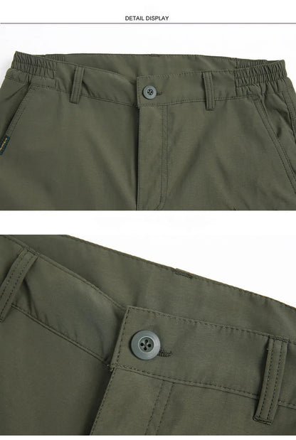 Outdoor Work Pants Men Spring Autumn Casual Cargo Trousers Waterproof Hiking Pants Elastic Waist Travel Workwear Tactical Pants
