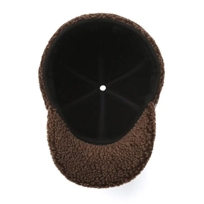 Winter Baseball Cap Men PU Leather Bomber Caps Middle Elderly Dad Hat With Earflaps Thicker Warm Windproof Tongue Hat Keep Warm