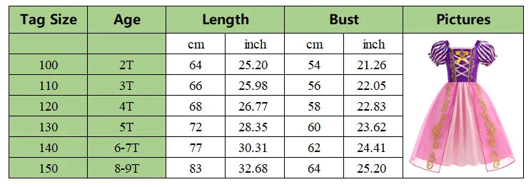 2026 Girls Costume Sleeping Beauty Aurora Princess Party Rapunzel Halloween Snow White Cosplay Costume Kid Cinderella Dress up