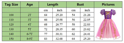 2026 Girls Costume Sleeping Beauty Aurora Princess Party Rapunzel Halloween Snow White Cosplay Costume Kid Cinderella Dress up