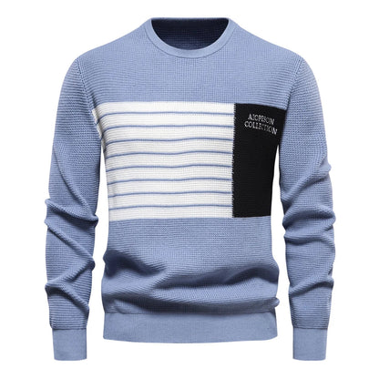 Fashion Stripe Youth Sweater for Men Casual Pullover Quality Knitted Sweater Male Winter Long Sleeved