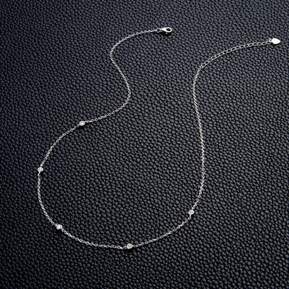 925 Sterling Silver Necklaces Round Cut 2.5mm/4mm Bezel Moissanite Choker Necklace for Women Multilayer Neck Jewelry