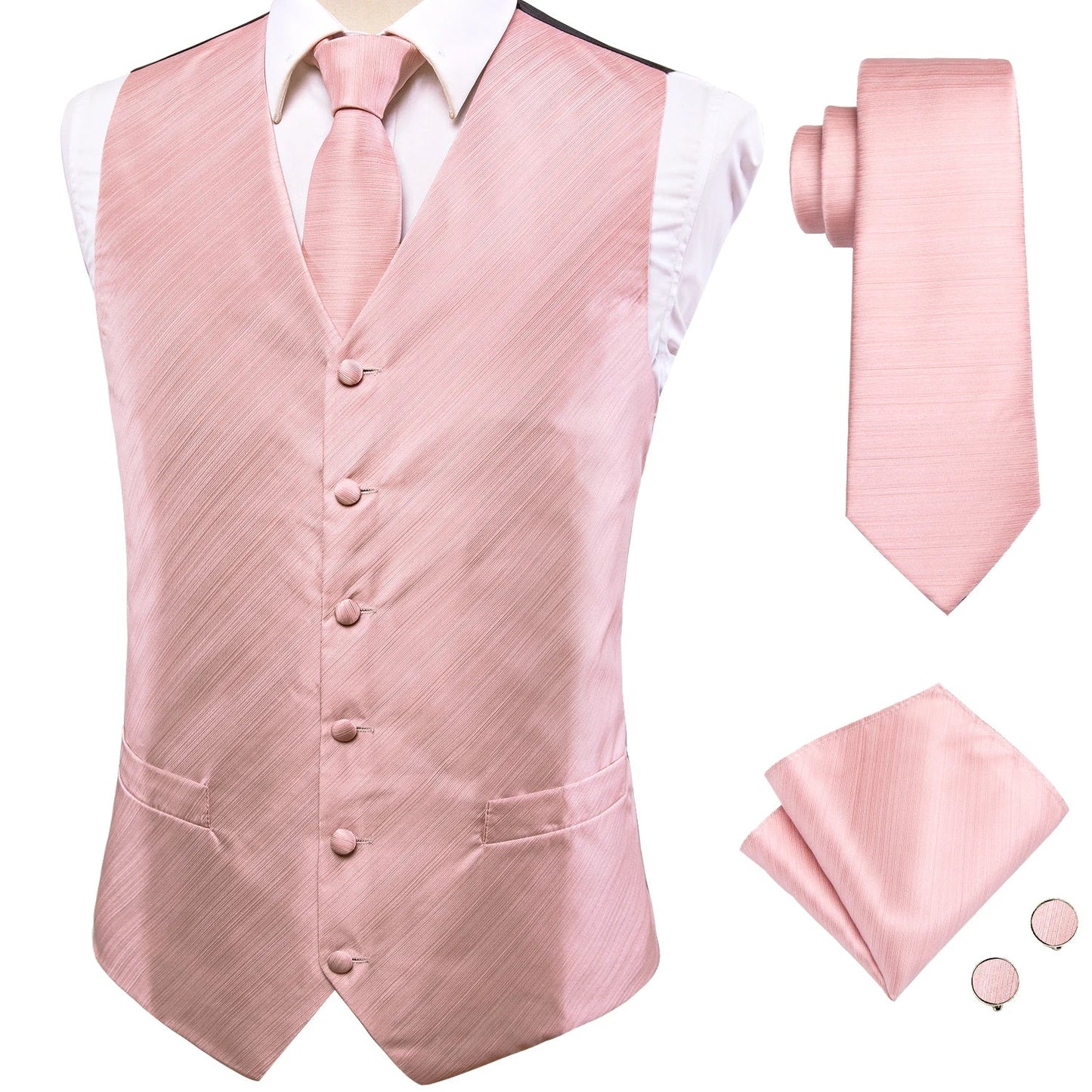 Adult Men's Vest for Suit Luxury Paisley Floral Plaid Suit Vest and Tie Set Blue Gold Red Sliver Wedding Vest Men