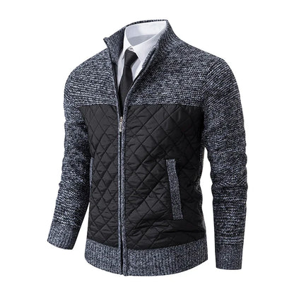 Autumn Winter Sweater Men's Loose Cardigan New Cold High Neck Jumpers Patchworked Windbreaker Casual Jackets
