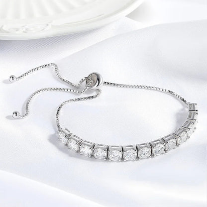 3/4/5mm Adjustable Moissanite Tennis Bracelet for Women Men D Vvs1 Round Gems Lab Diamond Chain S925 Sterling Silver