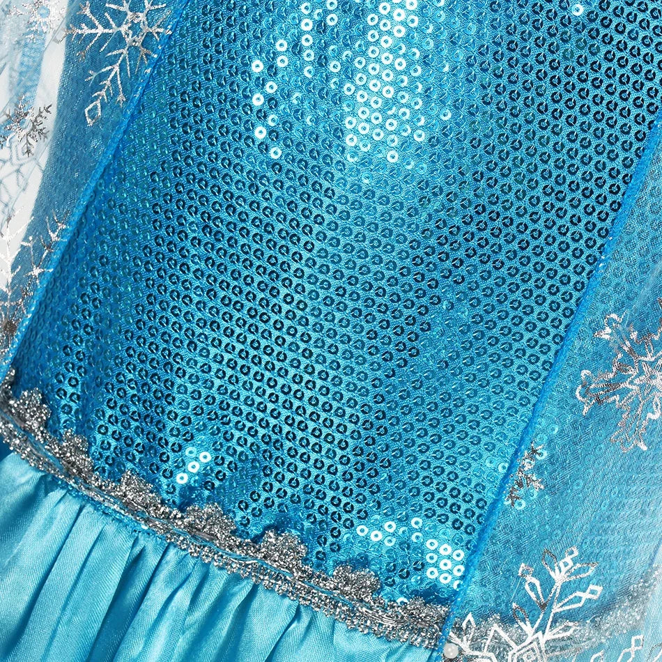 Girls Snow Queen Kids Costumes Girls Carnival Party Prom Gown Elsa Robe-Playing Children Clothing Princess Dress Birthday Dress
