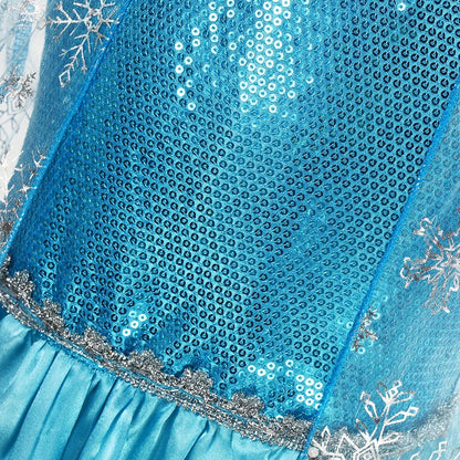 Girls Snow Queen Kids Costumes Girls Carnival Party Prom Gown Elsa Robe-Playing Children Clothing Princess Dress Birthday Dress