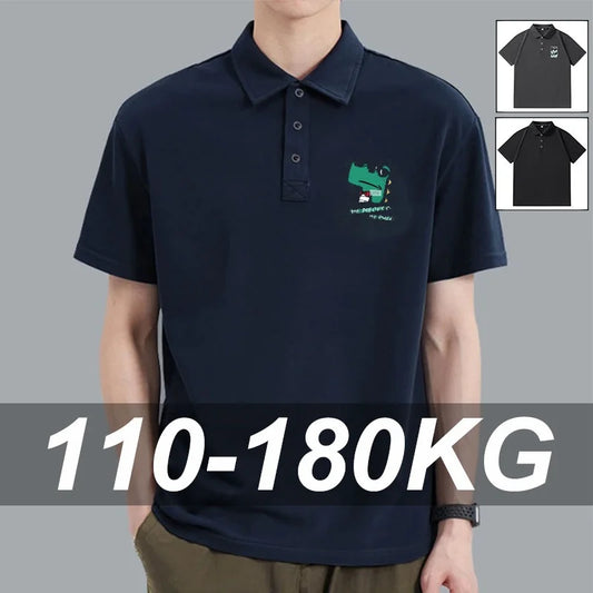 Fashion Men's Summer T-shirt Plus Size Tops 7XL 6XL 5XL Lapel Short sleeves Polo Shirt Half Sleeve Tees Male Clothing 110-180KG