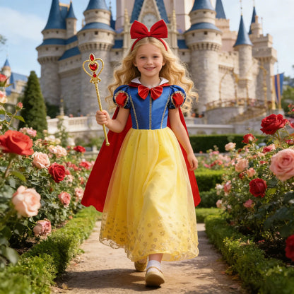 Girls Snow White Dress Kids Princess Dress Up Costumes Toddler Snow White And Huntsman Cosplay Clothing Birthday Party Outfits