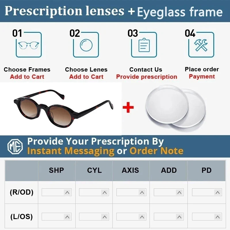 Fashion Top Quality Acetate Small Round Man Sunglasses Tourism Driving UV400 Protection Women Custom Prescription Sun Glasses