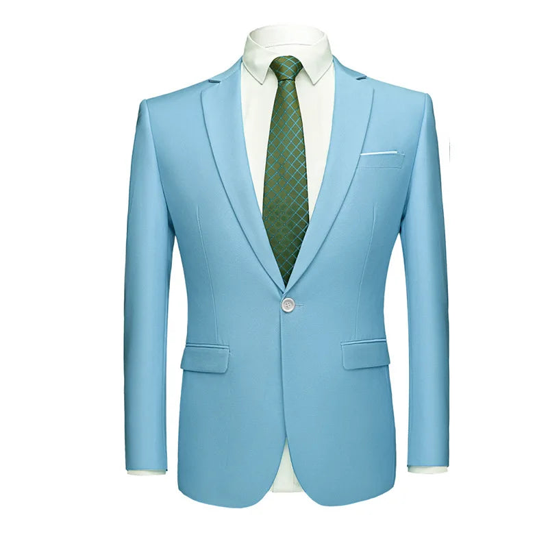 2026 Men's Green Suit Jacket, Single Button V-Neck Coats, Suitable for Wedding/Party/Business/Work/Interview Asian Size Blazer