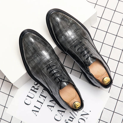 Men's Pointed Oxford Dress Shoes Leather Casual Office Wedding Shoes Gentleman Luxury High Quality 2026 Fashion