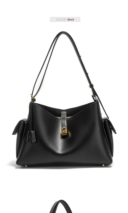 Women's Handbag 2026 Spring/Summer New Coffee Motorcycle Bag Large Capacity Women's Fashion Tote Bag