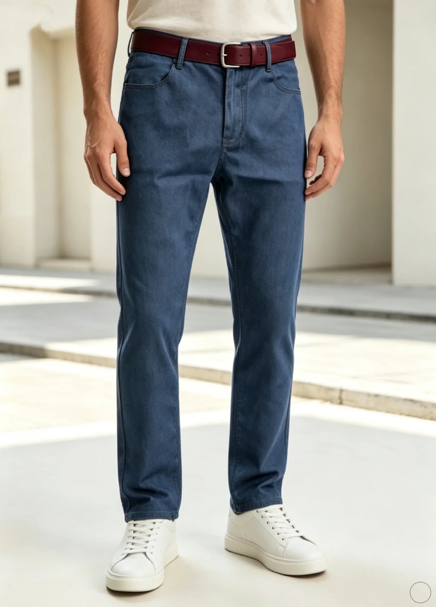 2026 new light luxury business comfortable men's jeans, high-end blue and black casual versatile pants straight leg men's pants