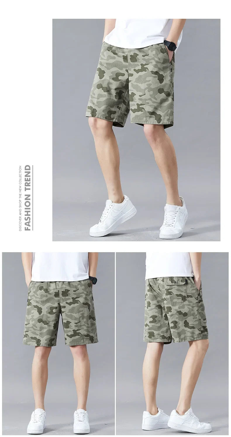 Quality Men's Camo Casual Shorts Y2K Print Camouflage Short Pants Summer Male Running Relaxed Fit Plus Size Board Shorts