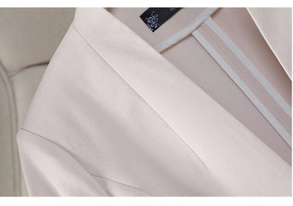 Women's Slim Fit Blazer Spring Summer Fashion Solid Color Single Button Jacket Office Lady Coat Top New Arrival 2025