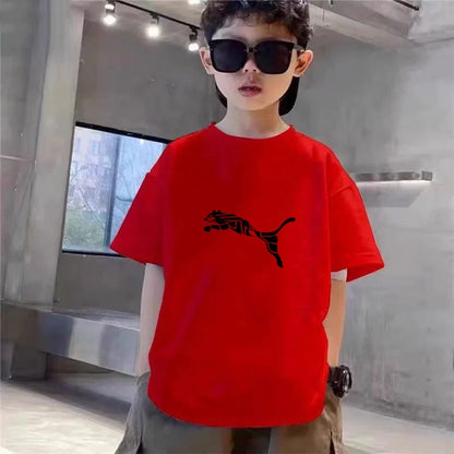 Kids White T-shirt+Shorts Two-Piece Set Print Boys Girls Toddler3-12Yrs Sports Casual Brand Clothes 2026 Summer