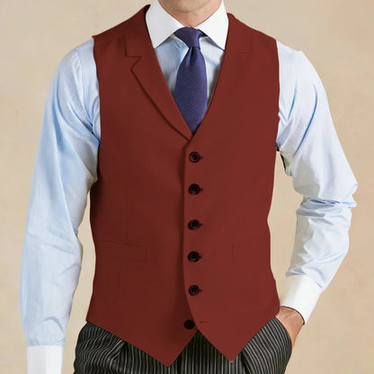 Men Vest Light Gray With Lapel Single Breasted Waistcoat For Wedding Banquet Business Work Office Casual Daily Men Suit Vest