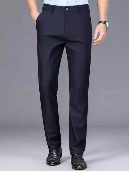 Men's Trousers Stretchy Suit Pants Summer Spring Casual Business Pants Breathable Comfortable Loose Straight Formal Pants