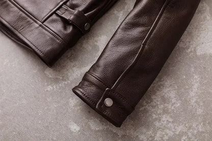 New Casual Real Cowhide Genuine Leather Jacket Men Slim Mens Clothes Spring Autumn Men's Cow Clothing Asian Size 6XL