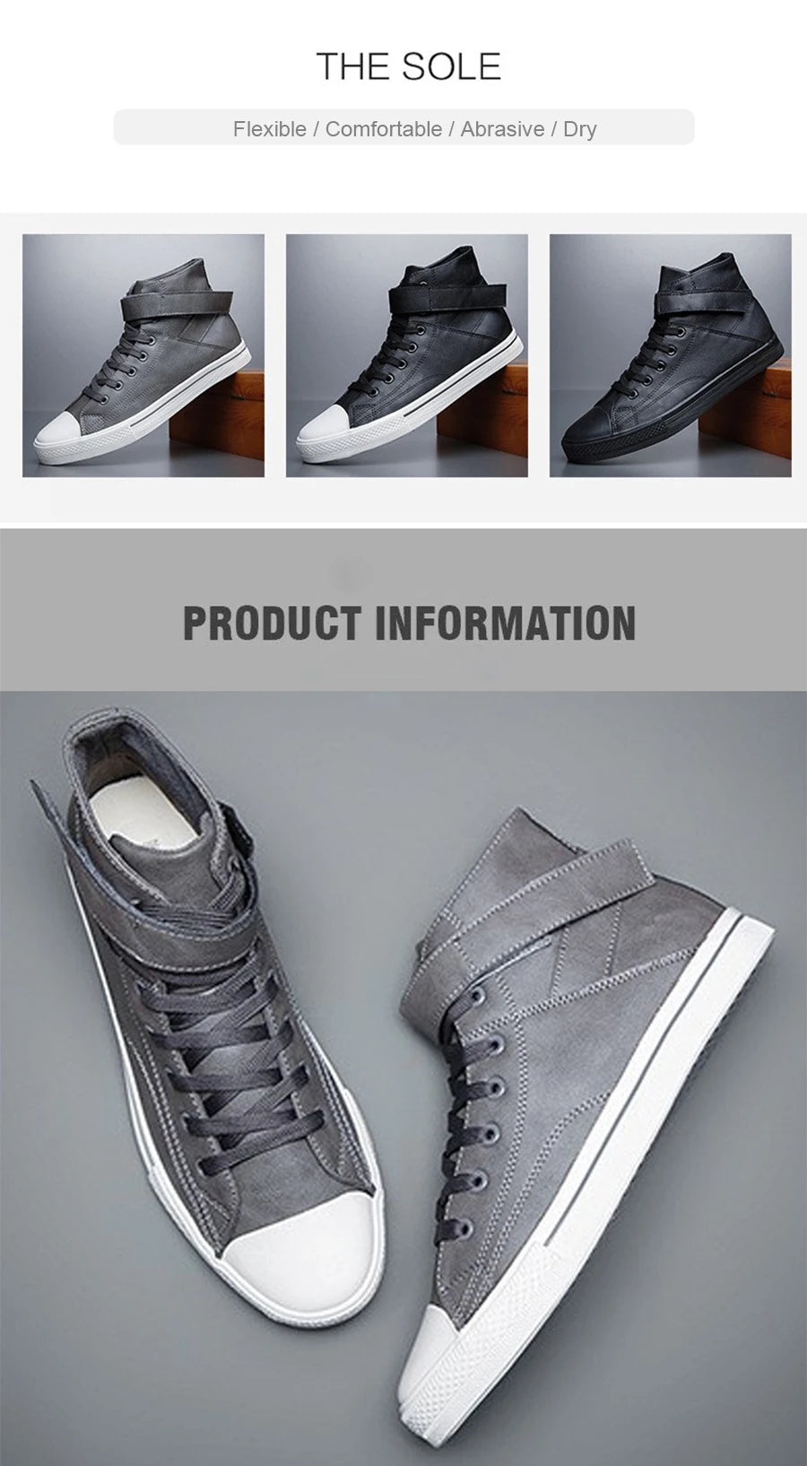 Ankle Boots Men Black PU Leather Shoes Autumn Winter Comfortable Platform Casual Shoes High-top 2022 Fashion Leahter Boots Man