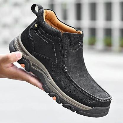 Men's Real Leather Ankle Boots Autumn Winter Mens Shoes Fashion Large Size Casual Boots Cowhide Men Genuine Leather Boots